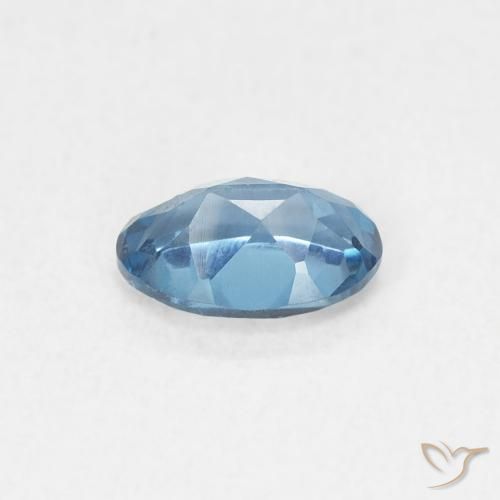 Topacio Azul Londres natural de 0.55 ct, Ovalada, VVS-VS