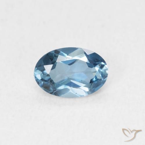 Topacio Azul Londres natural de 0.56 ct, Ovalada, VVS-VS