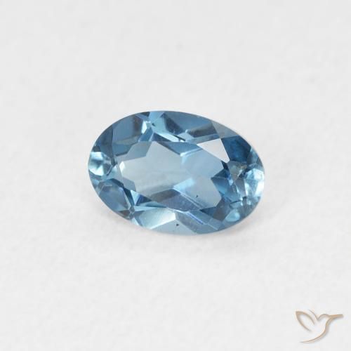 Topacio Azul Londres natural de 0.56 ct, Ovalada, VVS-VS