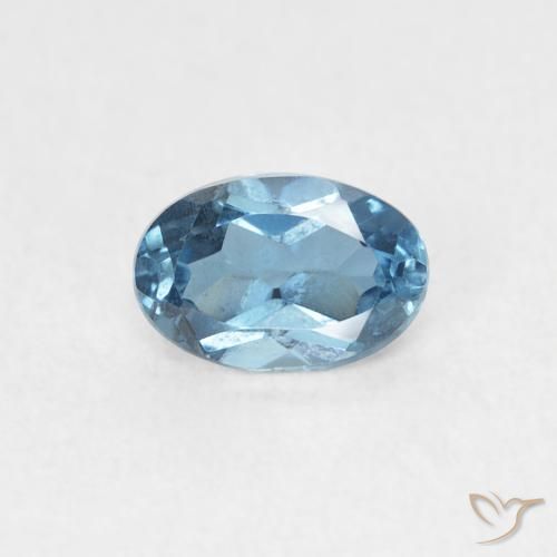 0.67ct Natural Azul Londres Topacio, Ovalada, VVS-VS