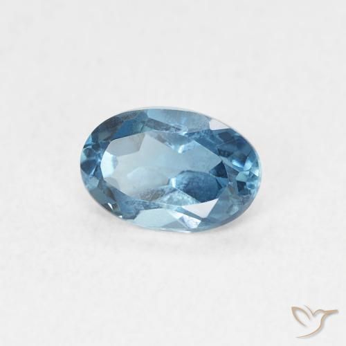 Topacio Azul Londres natural de 0.67 ct, Ovalada, VVS-VS