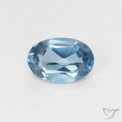 0.52ct Natural Azul Londres Topacio, Ovalada, VVS-VS