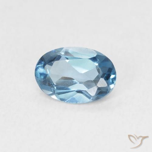 Topacio Azul Londres natural de 0.52 ct, Ovalada, VVS-VS