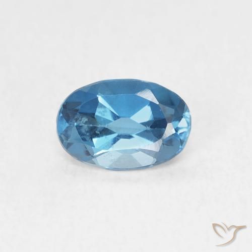 0.65ct Natural Azul Londres Topacio, Ovalada, VVS-VS
