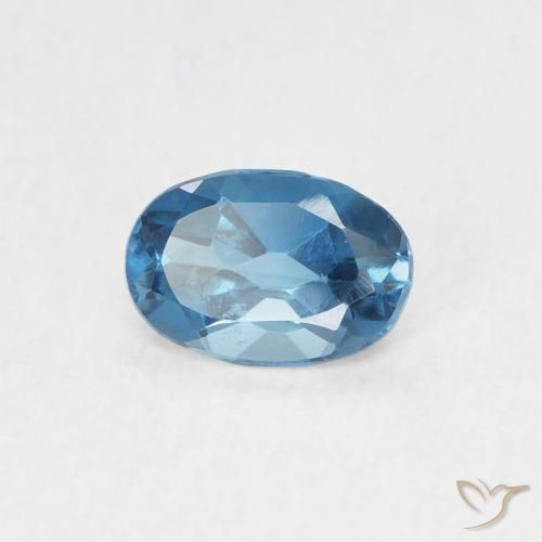 Topacio Azul Londres natural de 0.65 ct, Ovalada, VVS-VS