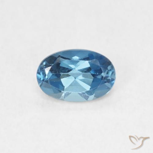 0.60ct Natural Azul Londres Topacio, Ovalada, VVS-VS