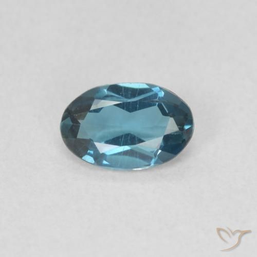 0.52ct Natural Azul Londres Topacio, Ovalada, VVS, Photo A
