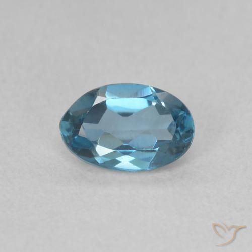 0.53ct Natural Azul Londres Topacio, Ovalada, VVS