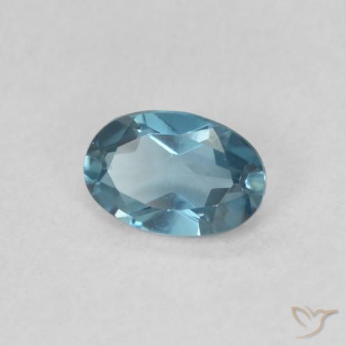 Topacio Azul Londres natural de 0.51 ct, Ovalada, VVS