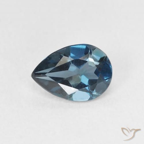 0.82ct Natural Azul Londres Topacio, En forma de pera, VS