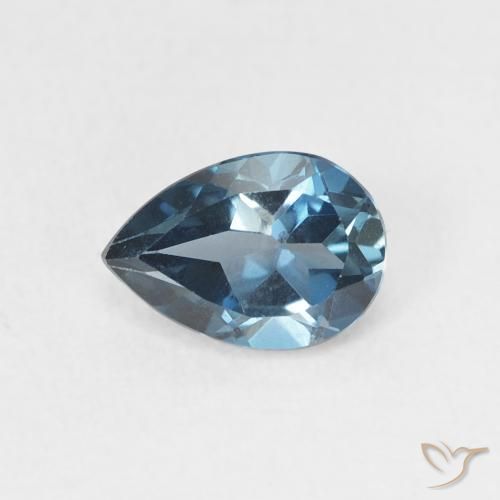 0.91ct Natural Azul Londres Topacio, En forma de pera, VS