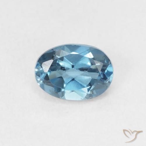 0.55ct Natural Azul Londres Topacio, Ovalada, VS