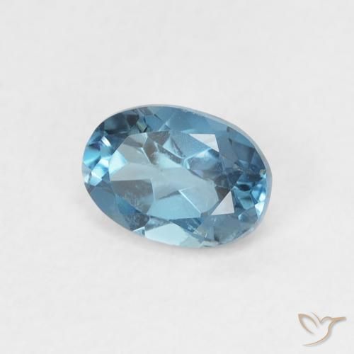 Topacio Azul Londres natural de 0.55 ct, Ovalada, VS