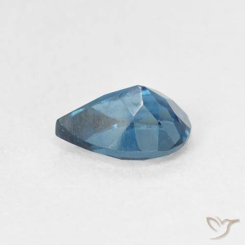 Topacio Azul Londres natural de 0.90 ct, En forma de pera, VS