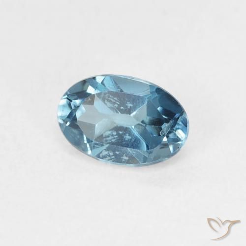 Topacio Azul Londres natural de 0.65 ct, Ovalada, VS