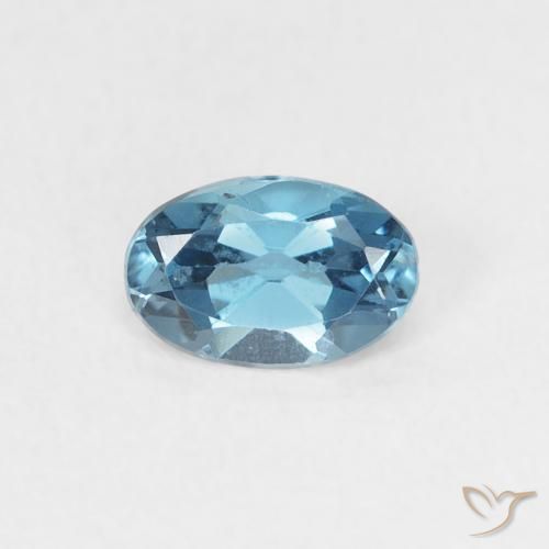 0.53ct Natural Azul Londres Topacio, Ovalada, VS