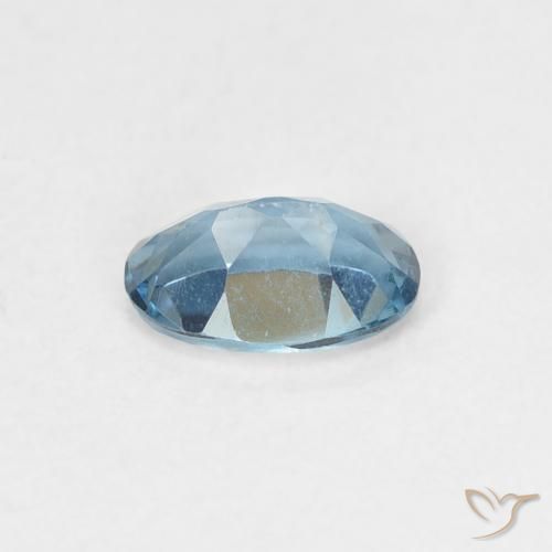 Topacio Azul Londres natural de 0.53 ct, Ovalada, VS