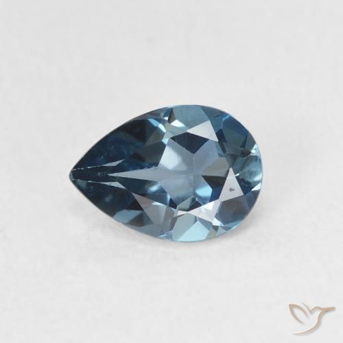 0.89ct Natural Azul Londres Topacio, En forma de pera, VS