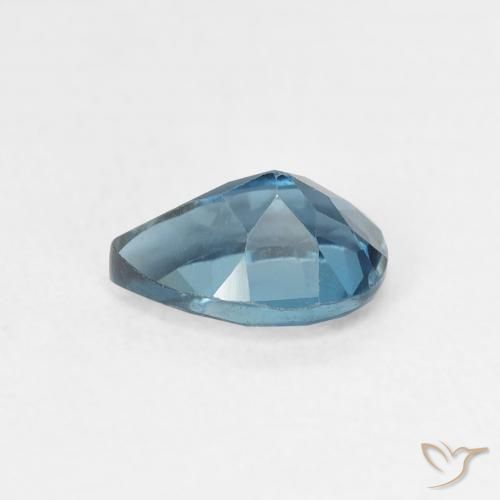 Topacio Azul Londres natural de 0.90 ct, En forma de pera, VS
