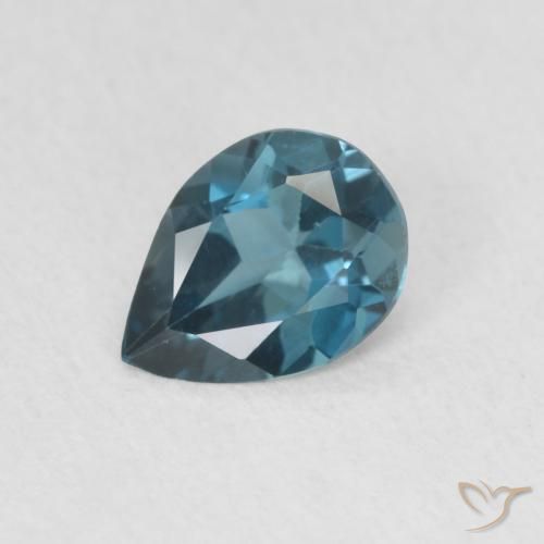 0.58ct Natural Azul Londres Topacio, En forma de pera, VVS-VS