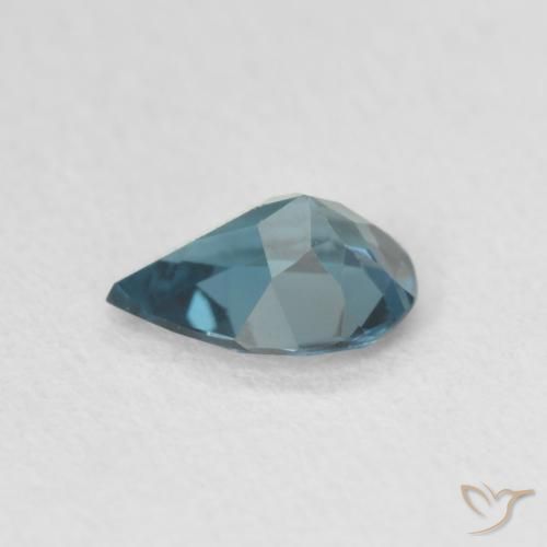 Topacio Azul Londres natural de 0.58 ct, En forma de pera, VVS-VS