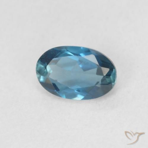 Topacio Azul Londres natural de 0.59 ct, Ovalada, VVS-VS