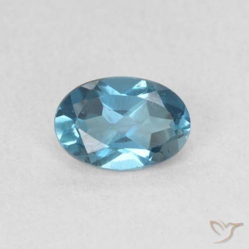0.64ct Natural Azul Londres Topacio, Ovalada, VVS-VS