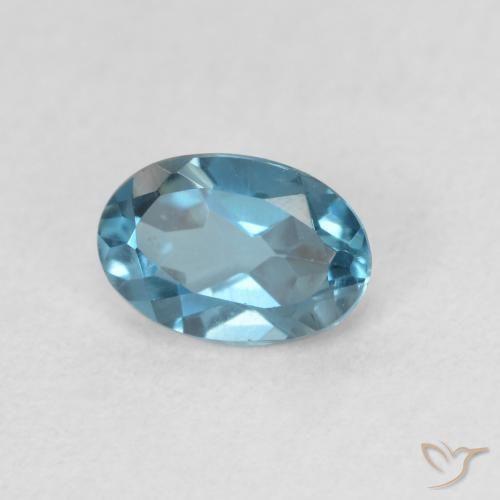 Topacio Azul Londres natural de 0.64 ct, Ovalada, VVS-VS