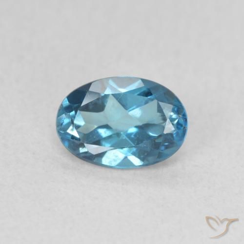 0.63ct Natural Azul Londres Topacio, Ovalada, VVS-VS