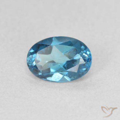 Topacio Azul Londres natural de 0.63 ct, Ovalada, VVS-VS