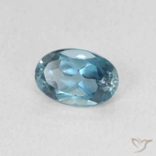 Topacio Azul Londres natural de 0.65 ct, Corte Óvalo, VVS-VS