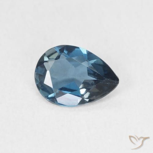 Topacio Azul Londres natural de 0.65 ct, En forma de pera, VVS-VS