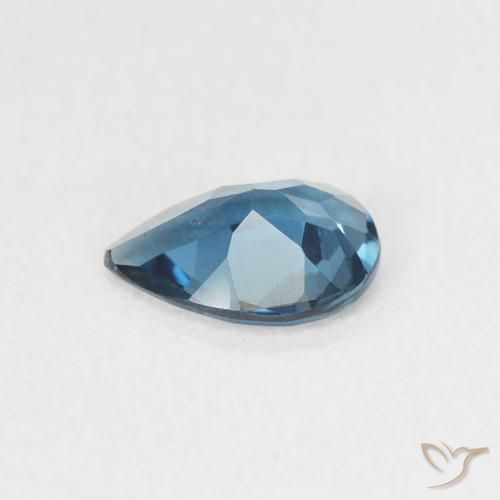 Topacio Azul Londres natural de 0.65 ct, En forma de pera, VVS-VS