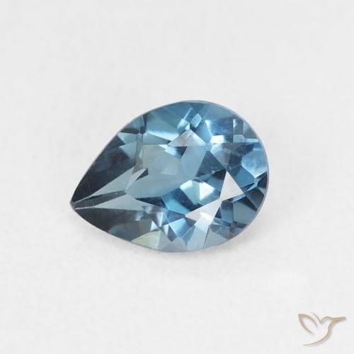 0.78ct Natural Azul Londres Topacio, En forma de pera, VVS-VS