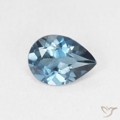 Topacio Azul Londres natural de 0.78 ct, En forma de pera, VVS-VS