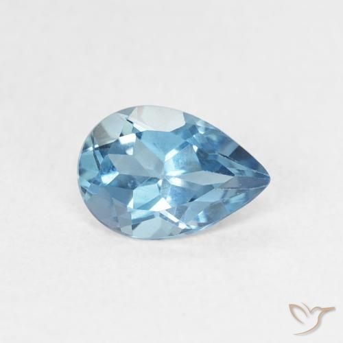 0.82ct Natural Azul Londres Topacio, En forma de pera, VVS-VS