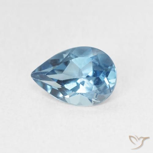 Topacio Azul Londres natural de 0.82 ct, En forma de pera, VVS-VS