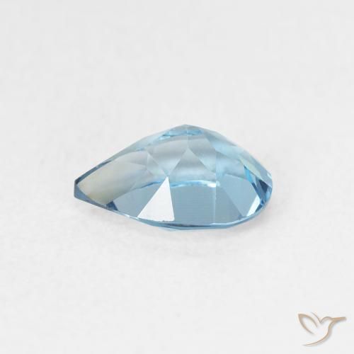 Topacio Azul Londres natural de 0.82 ct, En forma de pera, VVS-VS