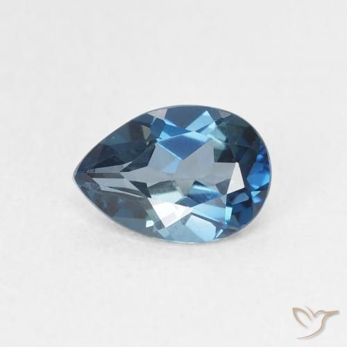 0.89ct Natural Azul Londres Topacio, En forma de pera, VVS-VS
