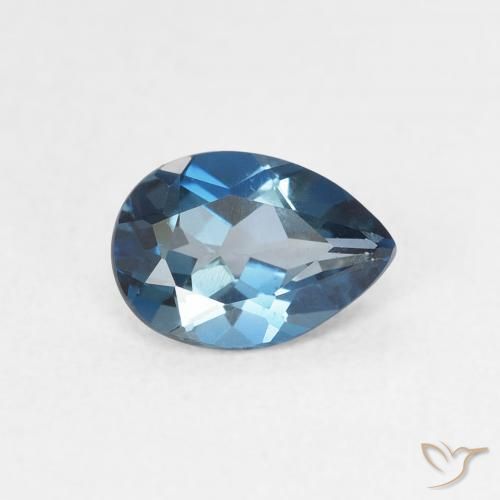 Topacio Azul Londres natural de 0.89 ct, En forma de pera, VVS-VS