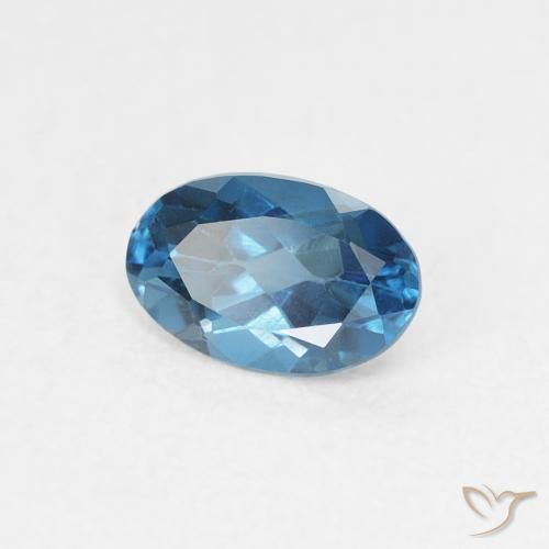 Topacio Azul Londres natural de 0.60 ct, Ovalada, VVS-VS