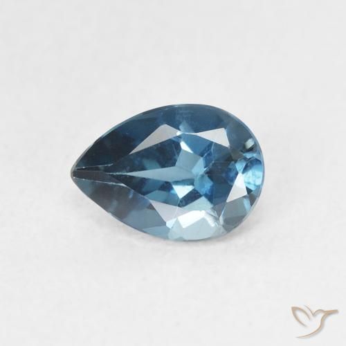 0.87ct Natural Azul Londres Topacio, En forma de pera, VVS-VS