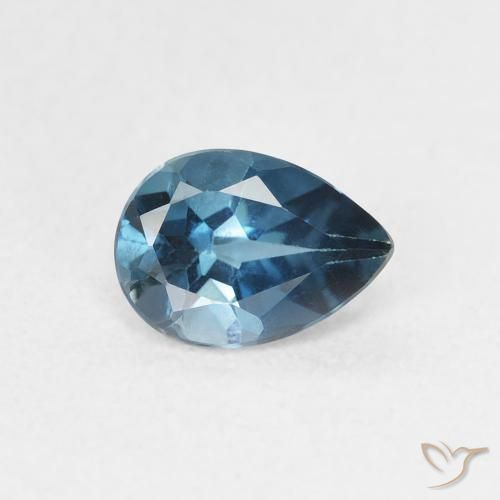 Topacio Azul Londres natural de 0.87 ct, En forma de pera, VVS-VS