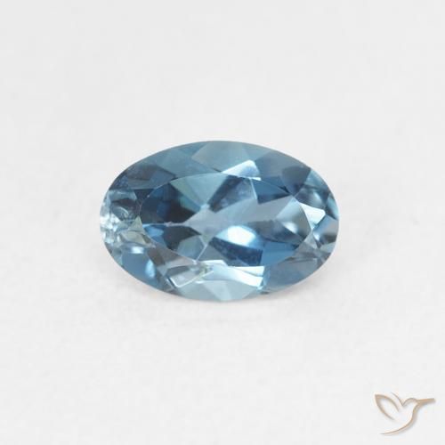 0.56ct Natural Azul Londres Topacio, Ovalada, VVS-VS