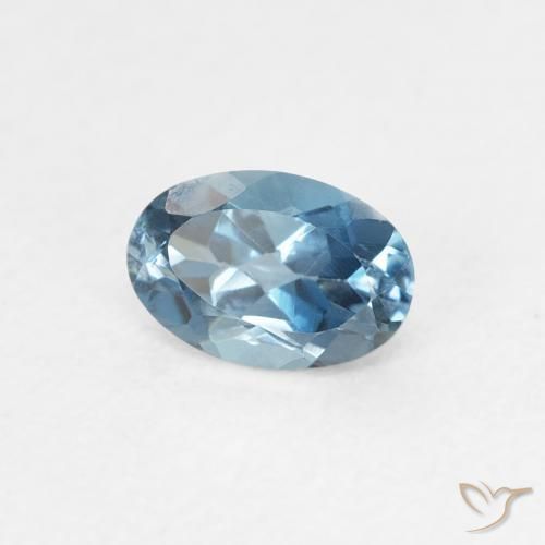 Topacio Azul Londres natural de 0.56 ct, Ovalada, VVS-VS