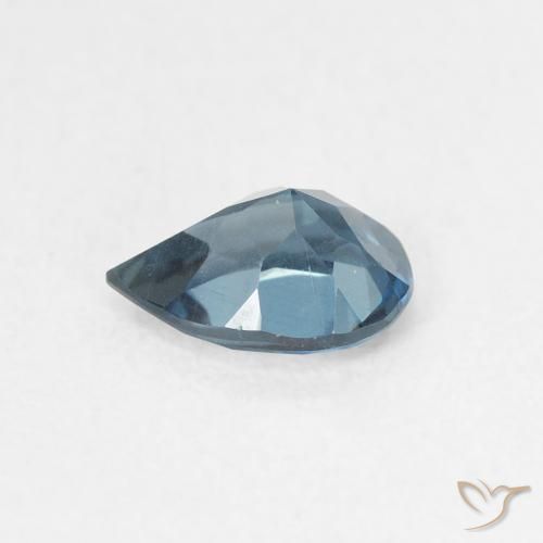 Topacio Azul Londres natural de 0.75 ct, En forma de pera, VVS-VS