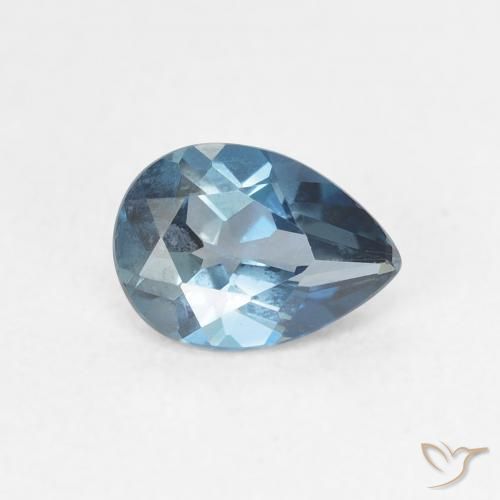 0.86ct Natural Azul Londres Topacio, En forma de pera, VVS-VS
