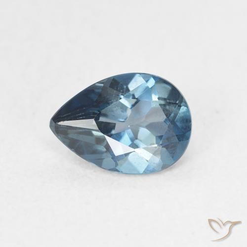 Topacio Azul Londres natural de 0.86 ct, En forma de pera, VVS-VS