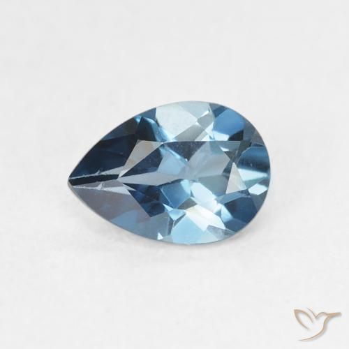 0.82ct Natural Azul Londres Topacio, En forma de pera, VVS-VS