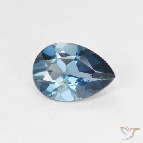 Topacio Azul Londres natural de 0.82 ct, En forma de pera, VVS-VS